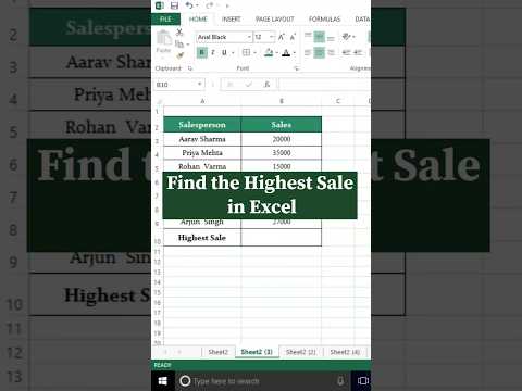 How to Use MAX Formula in Excel | Find Highest Sale in Excel | Excel Tips & Tricks #excel #exceltips