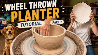HOW TO MAKE Wheel Thrown Ceramic Pottery FOR BEGINNERS! Let's Make A Clay Planter! (Part 1)
