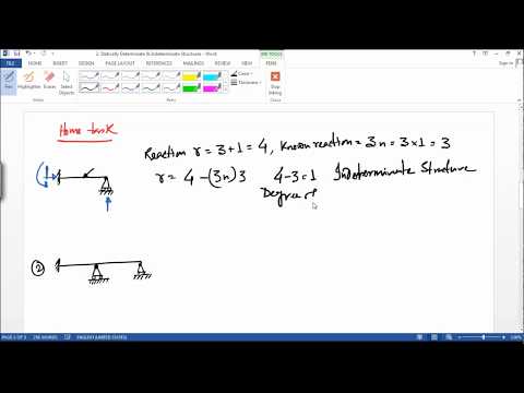 Structural Analysis - Examples of (Beam) Statically Determinate & Indeterminate Structures (Day -3)
