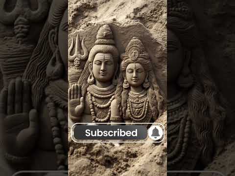 Incredible Shiva & Parvati Sand Art 🔱✨ Maa Durga Beach Art | Maa Vindhyavasini Status #shorts