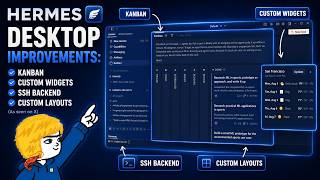 Hermes Desktop Kanban, Custom Widgets, SSH Backend, Custom Layouts (X Short Videos)