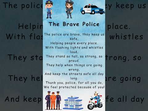 The Brave Police| Poems in English | English poem for kids | #shorts