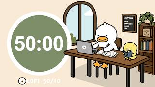 4 Hour Pomodoro Study Session | 50 Min Focus + 10 Min Break | Cafe Lofi | Study with GooDuck