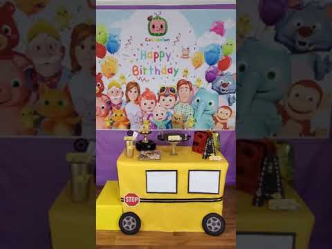 Cocomelon - Wheels on bus inspired birthday party Decor