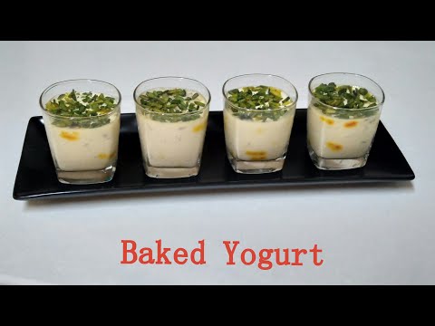 Baked Yogurt | Saffron baked yogurt | eggless baked/steamed yogurt