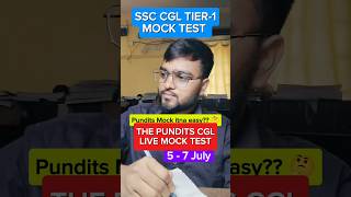 The Pundits CGL TIER-1 Live Mock Test🎯| 5-7July🗓️#ssc #ssccgl #cgl #thepundits #shorts #motivation