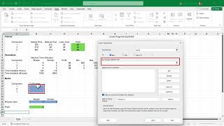 Using SOLVER in Excel for Component Manufacturing