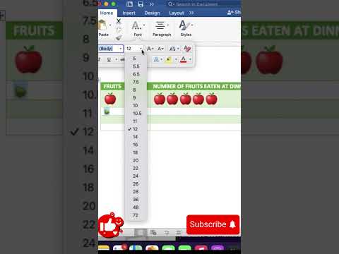 How to create simple infographics for kids learning or books in Microsoft Word | Counting fruits
