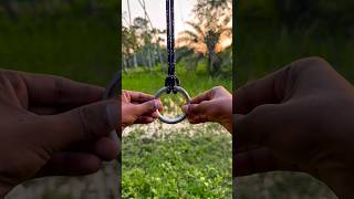 Simple Rope Knot Trick with Metal Ring | Easy & Satisfying Knot Tutorial #shorts