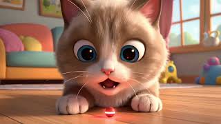 A Tiny Cat's Big Adventure: The Laser Chase 🐈#cute #cutecat #cartoon #viral 