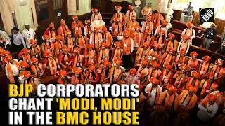 Watch! BJP Corporators raise ‘Modi’ slogans inside BMC ahead of Mayor poll, Fadnavis in attendance