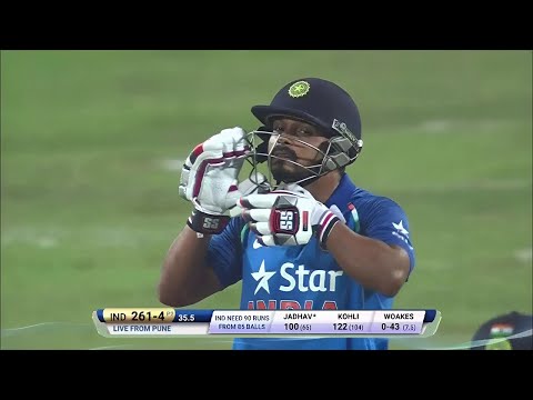 Kedar Jadhav 120 (76) vs England 1st ODI 2017 Pune (Ball By Ball)