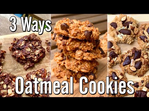 3種オートミールクッキー‼️Oatmeal Cookies 3 Delicious Ways‼️美味しいオートミールクッキー3種類‼️