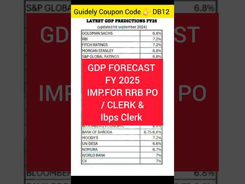 Till September GDP FORECAST FY25 Imp for RRB PO/CLERK, ibps clerk & upcoming Bank exam #shorts #gdp