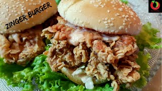 Zinger Burger | How to make Crispy Zinger Burger at home | Recipe by Art of Cooking.