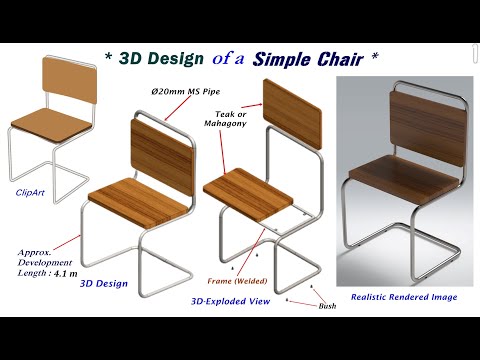 3D Design of a Simple Chair, #3Dmodeling, #SolidWorks, #SolidEdge, #Creo, #Catia, #furniture