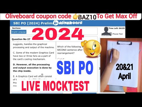 Oliveboard 2024 SBI PO LIVE MOCK TEST | Oliveboard coupon code | Guidely coupon code | Guidely pdf