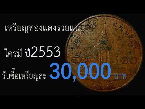 เหรียญทองแดงรวยแน่ใครมีปี 2553 รับซื้อเหรียญละ 30,000 บาท