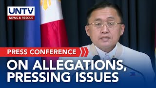 Sen. Go holds press conference to address allegations about flood control anomalies, other issues