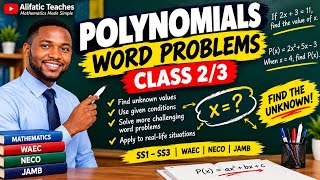 Polynomials: Word Problems in Polynomials 