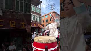 beauty潮汕美女，潮汕美女大锣鼓手！#teochew #潮汕 #美女#潮汕女孩#潮汕营标旗