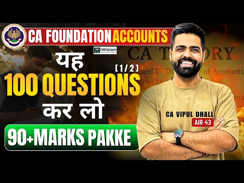 Most Important Questions for Sep 2025 - CA Foundation Accounting [ 1 / 2 ]
