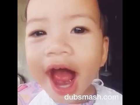 1 year old doing minion dubsmash