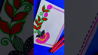 ✨🌹Beautiful Flower Border Designs For Project Work#shorts#flowerborderdesigns #ytshorts