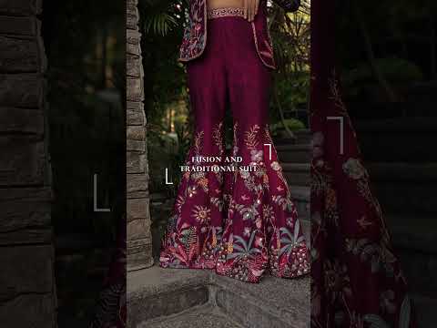 Wine Color Bell Style Palazzo Suit for Bridesmaids | Wedding Look