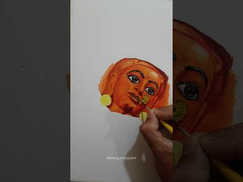 Saptashrungi Mata painting #saptashrungi  #watercolour  #painting  #making