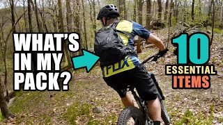 What to pack for a mountain bike ride - 10 essential items and 8 additional favorites.