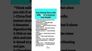 Stop Mixing These with Milk  It Destroys Your Health#health