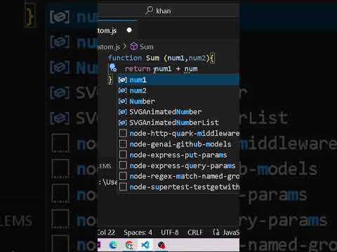 Sum of two numbers by function in javascript #coding #shortsviral #shorts