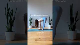 4 Yoga Poses: Beginner vs Advanced using blocks 🧱 #yogashorts #yogareels #yogawithprops