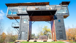 34-foot Sky-High 8 Shipping Container Home with 360° Panoramic Views
