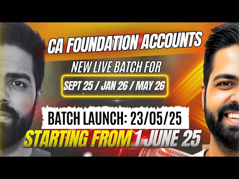 CA Foundation Accounts Live Batch Sep'25 & Jan'26 | CA Foundation by iWision