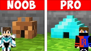 Noob VS Pro: SAFEST TINY HOUSE BUILD CHALLENGE