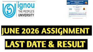IGNOU assignment submission result and last date         #livestream