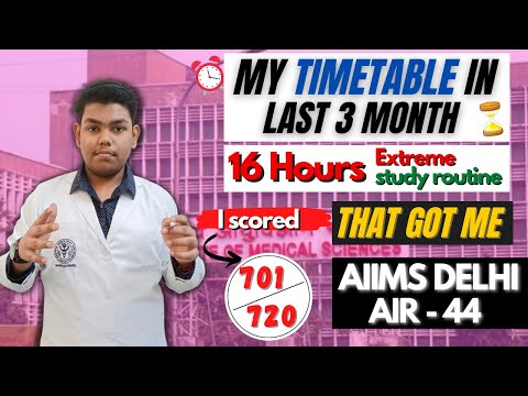 My Time table in last 3 month that got me AIIMS DELHI Score 700+ in NEET #aiimsdelhi #neet2023