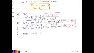 Solve A Recurrence Relation By Using The Iteration Method