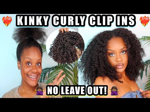 No Leave-Out Fluffy & Full Kinky Curly Clip-In Install | CurlsQueen Water Kinky Curly Clip-Ins