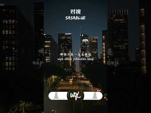 Sasablue - 对视「我在一步一步试探你的心，说着不着边际的话题」【動態歌詞/pīn yīn gē cí】#Sasablue #对视 #動態歌詞