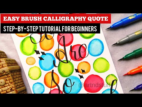 Easy Brush Calligraphy Quote Step-by-Step Tutorial|Brush Calligraphy Quote Composition for Beginners