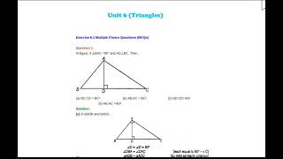 TRIANGLES EXE. 6.1 FULL SOLUTION NCERT CLASS 10 MATHS
