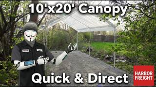 Harbor Freight 10x20 Canopy Assembly Portable Car 10'x20' CoverPro Truck Tent Setup 10 Ft. x 20 Ft.