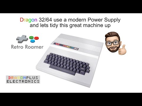 Dragon 32/64 Use modern Power Supply Replacement and tidy up.
