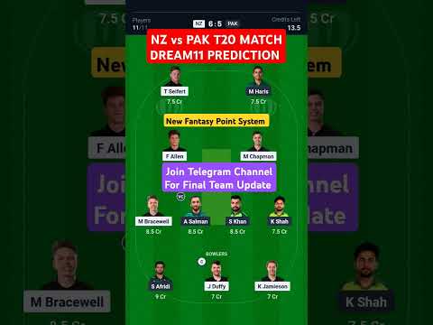 NZ VS PAK T20 DREAM11 PREDICTION| PAK VS NZ DREAM11 PREDICTION TODAY #todaymatchprediction