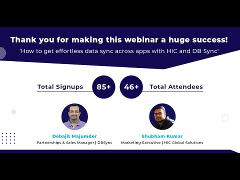 Webinar: How to get effortless data sync across apps with HIC and DB Sync