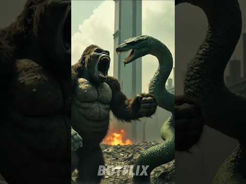 King Kong vs Giant Snake 🐍 in Seoul – Epic Monster Battle Animation!