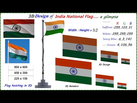 3D Visualization & Design of Indian National Flag in SolidWorks,#Creo,#Catia,#Solidedge,#ugnx